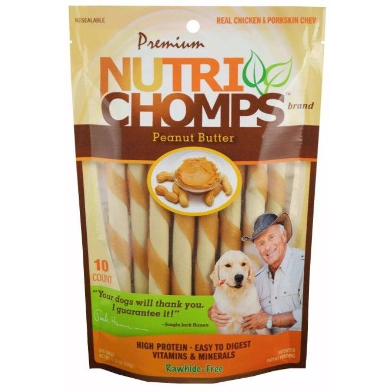 Nutri Chomps Mini Twist Dog Treat Peanut Butter Flavor - 10 count Nutri Chomps Mini Twist Dog Treat Peanut Butter Flavor - 10 count